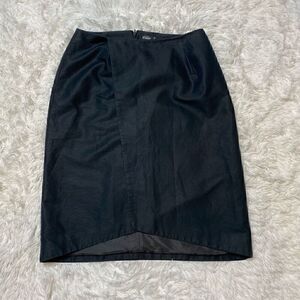 Kate Spade Saturday Skirt Size 8 Black Straight Asymmetrical Cotton Linen